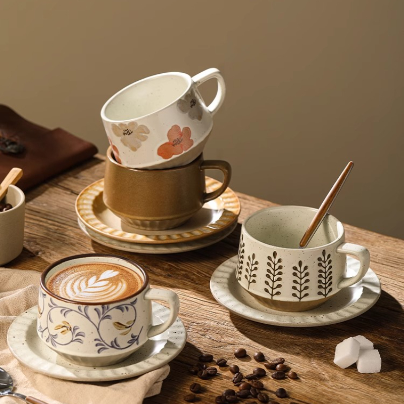 Retro Ceramic Cup Coarse Potte - Coffee Tea And Sugar Set 评论和价格