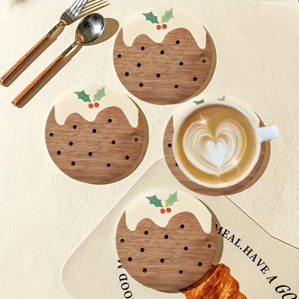 Wooden Cup Coasters Set Puddin - Coffee Tea And Sugar Set 评论和价格