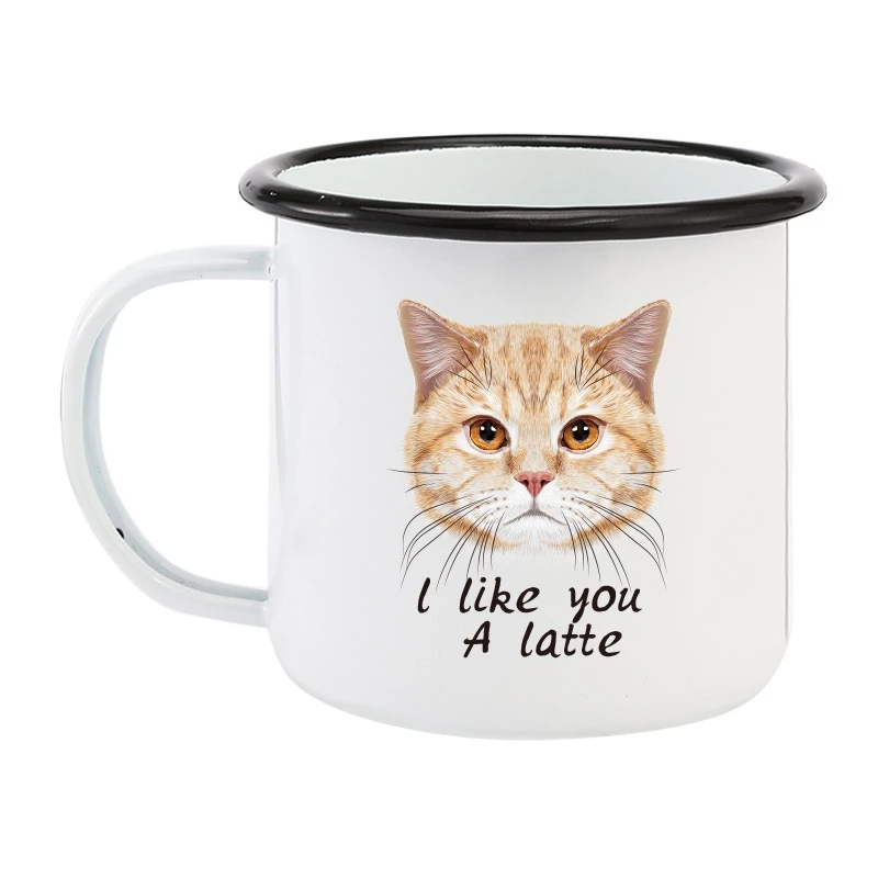 350ML Enamel Coffee Mug DIY LO - Coffee Tea Name 评论和价格