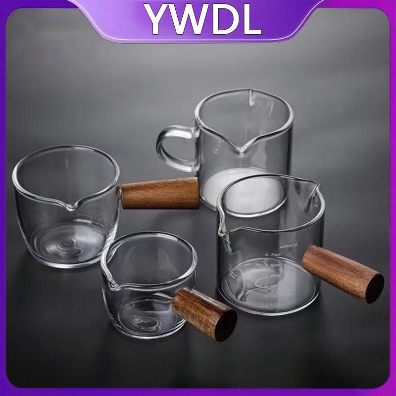 50-250ml Wood Handle Glass Esp - Barista Milk Jug 评论和价格