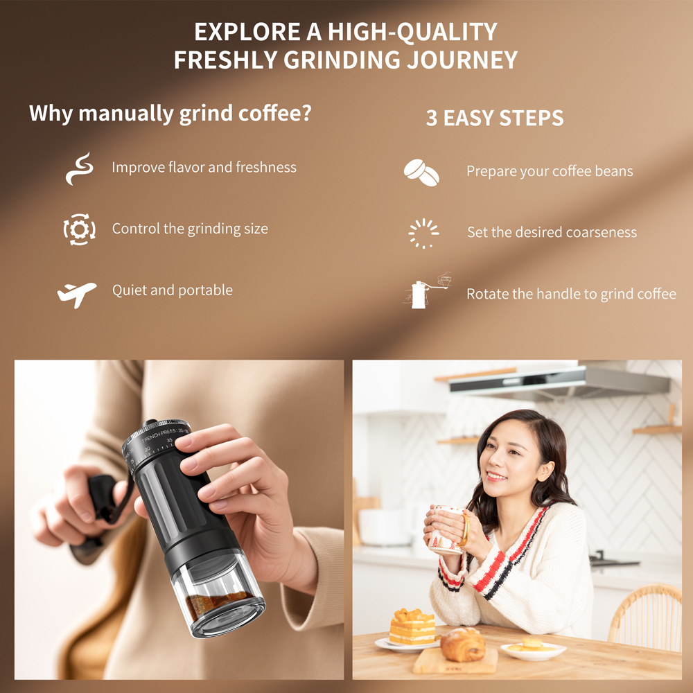 External Adjustable Conical Bu - Burr Hand Grinder 评论和价格